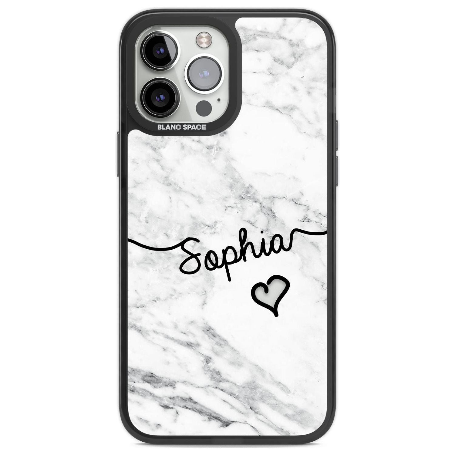 Personalised White Marble Heart