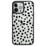 Black on Transparent Dalmatian Polka Dot Spots Phone Case iPhone 13 Pro Max / Black Impact Case,iPhone 14 Pro Max / Black Impact Case Blanc Space