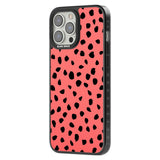 Black on Salmon Pink Dalmatian Polka Dot Spots Phone Case iPhone 15 Pro Max / Black Impact Case,iPhone 15 Plus / Black Impact Case,iPhone 15 Pro / Black Impact Case,iPhone 15 / Black Impact Case,iPhone 15 Pro Max / Impact Case,iPhone 15 Plus / Impact Case,iPhone 15 Pro / Impact Case,iPhone 15 / Impact Case,iPhone 15 Pro Max / Magsafe Black Impact Case,iPhone 15 Plus / Magsafe Black Impact Case,iPhone 15 Pro / Magsafe Black Impact Case,iPhone 15 / Magsafe Black Impact Case,iPhone 14 Pro Max / Black Impact Ca