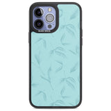 Blue Leaves Vintage Botanical Phone Case iPhone 13 Pro Max / Black Impact Case,iPhone 14 Pro Max / Black Impact Case Blanc Space