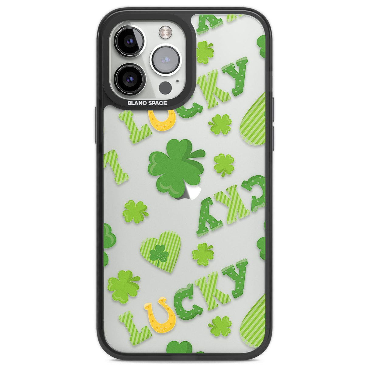 Lucky Irish Clover Phone Case iPhone 14 Pro Max / Black Impact Case,iPhone 13 Pro Max / Black Impact Case Blanc Space