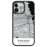 Map of Chicago, Illinois Phone Case iPhone 13 Pro Max / Black Impact Case,iPhone 14 Pro Max / Black Impact Case Blanc Space