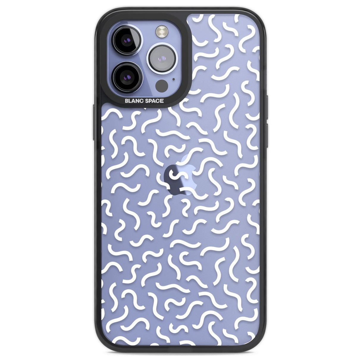 White Wavy Squiggles Memphis Retro Pattern Design