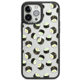 Maki Rolls Sushi Pattern Phone Case iPhone 13 Pro Max / Black Impact Case,iPhone 14 Pro Max / Black Impact Case Blanc Space