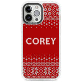 Personalised Red Christmas Knitted Jumper Custom Phone Case iPhone 13 Pro Max / Impact Case,iPhone 14 Pro Max / Impact Case Blanc Space