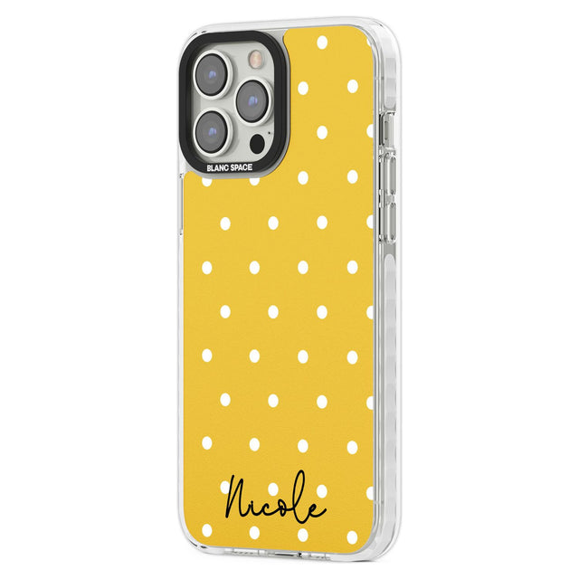 Personalised Yellow Polka Dot Custom Phone Case iPhone 15 Pro Max / Black Impact Case,iPhone 15 Plus / Black Impact Case,iPhone 15 Pro / Black Impact Case,iPhone 15 / Black Impact Case,iPhone 15 Pro Max / Impact Case,iPhone 15 Plus / Impact Case,iPhone 15 Pro / Impact Case,iPhone 15 / Impact Case,iPhone 15 Pro Max / Magsafe Black Impact Case,iPhone 15 Plus / Magsafe Black Impact Case,iPhone 15 Pro / Magsafe Black Impact Case,iPhone 15 / Magsafe Black Impact Case,iPhone 14 Pro Max / Black Impact Case,iPhone 