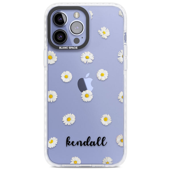Personalised White Daisies & Cursive