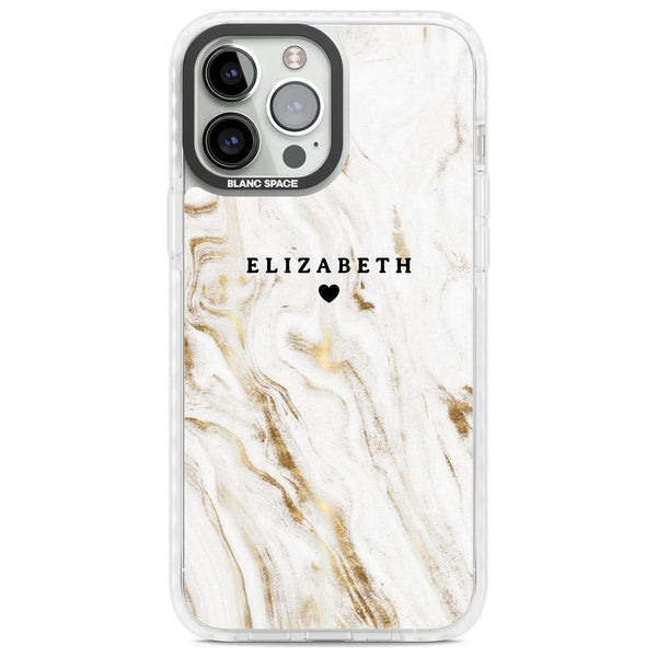 Personalised White Gilded Marble