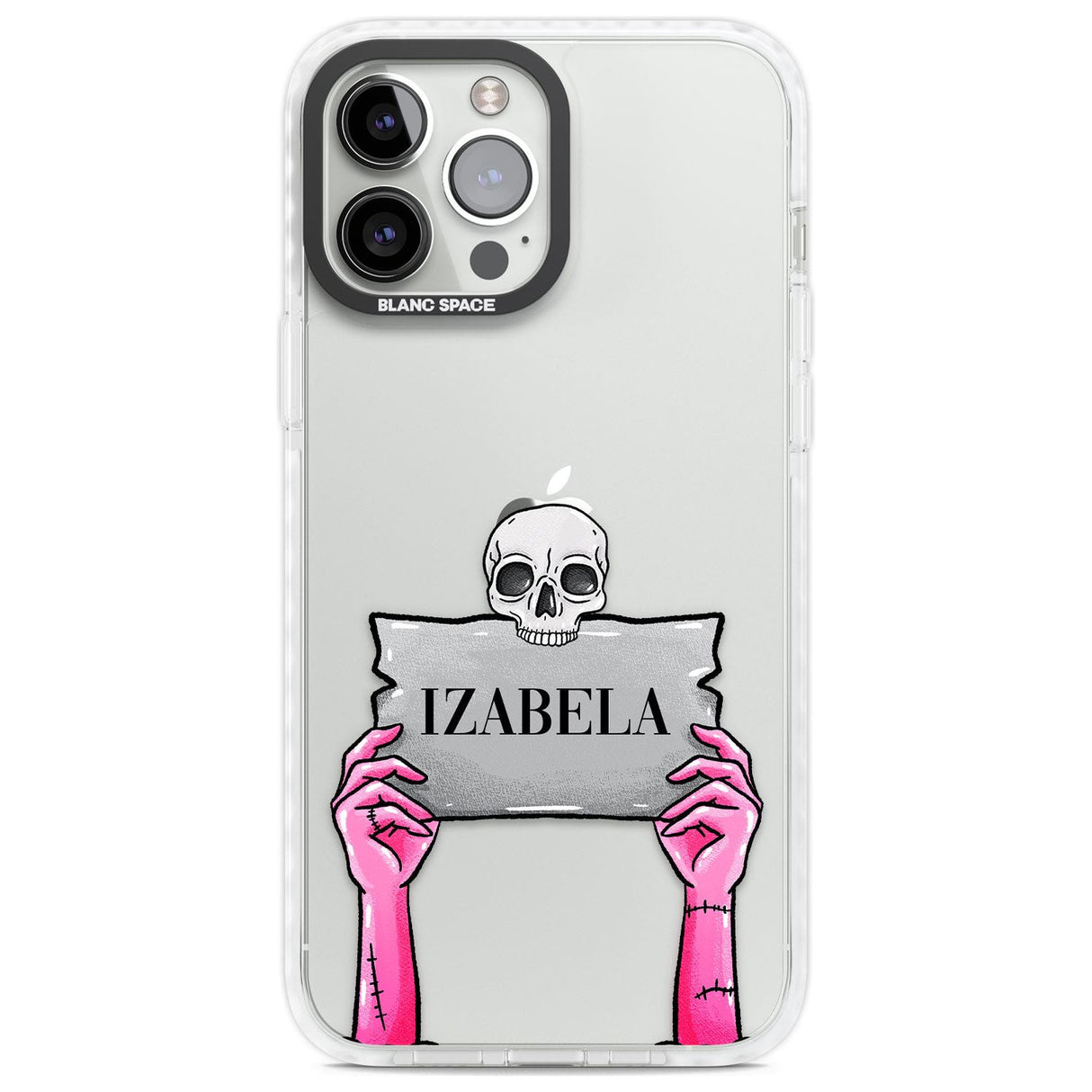 Personalised Grave Plaque Custom Phone Case iPhone 13 Pro Max / Impact Case,iPhone 14 Pro Max / Impact Case Blanc Space