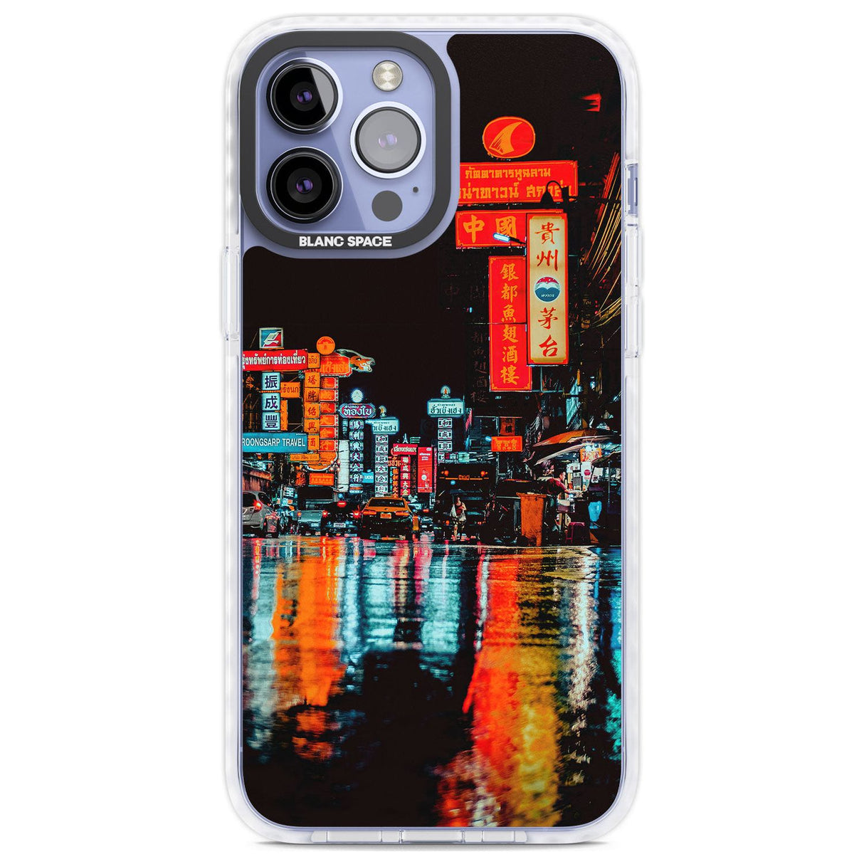 Neon City Phone Case iPhone 13 Pro Max / Impact Case,iPhone 14 Pro Max / Impact Case Blanc Space