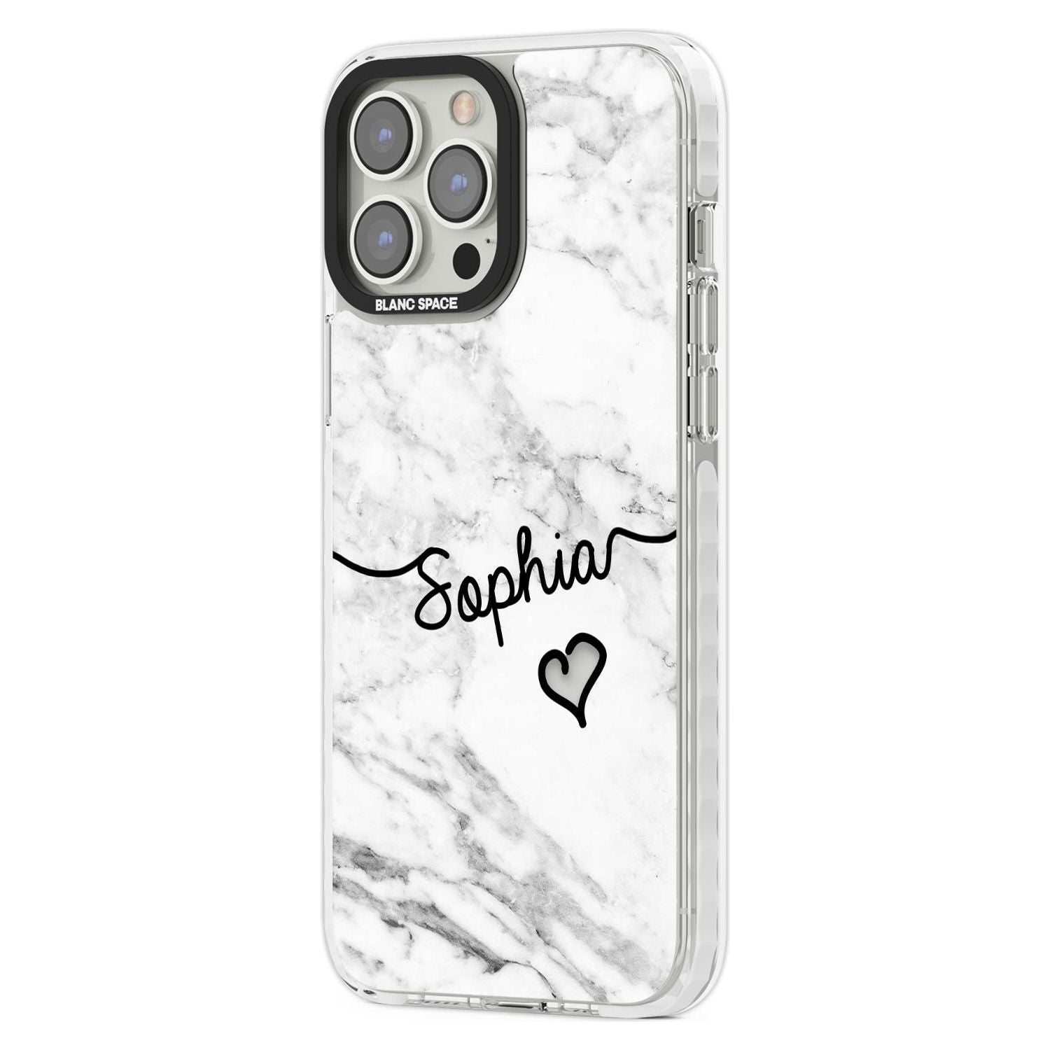 Personalised White Marble Heart