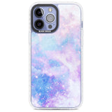 Light Blue Galaxy Pattern Design Phone Case iPhone 13 Pro Max / Impact Case,iPhone 14 Pro Max / Impact Case Blanc Space