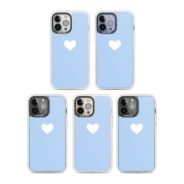 Single Heart Design: White & Baby Blue