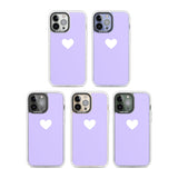 Single Heart White & Pale Purple