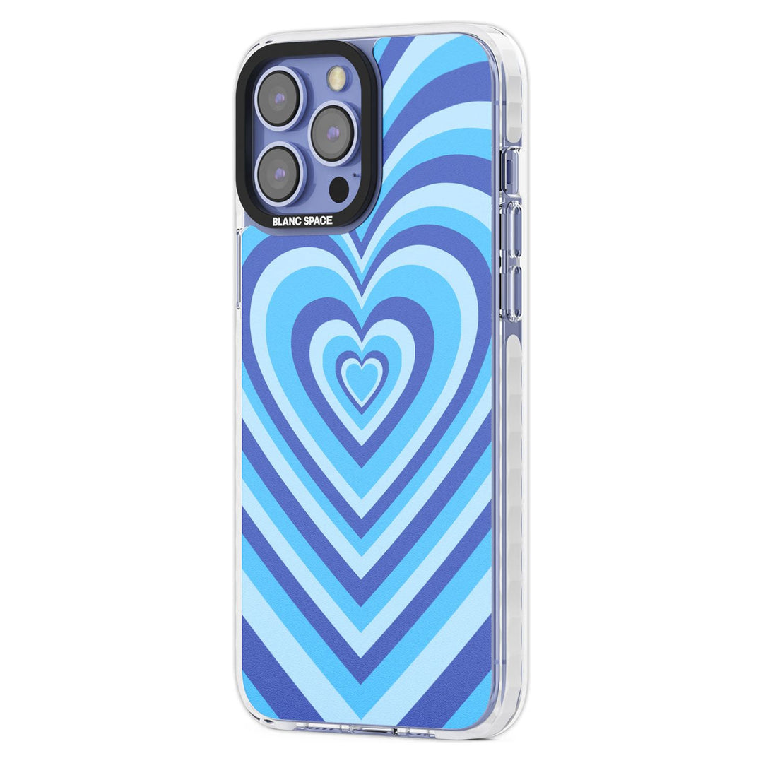 Blue Heart Illusion iPhone Case - Blanc Space