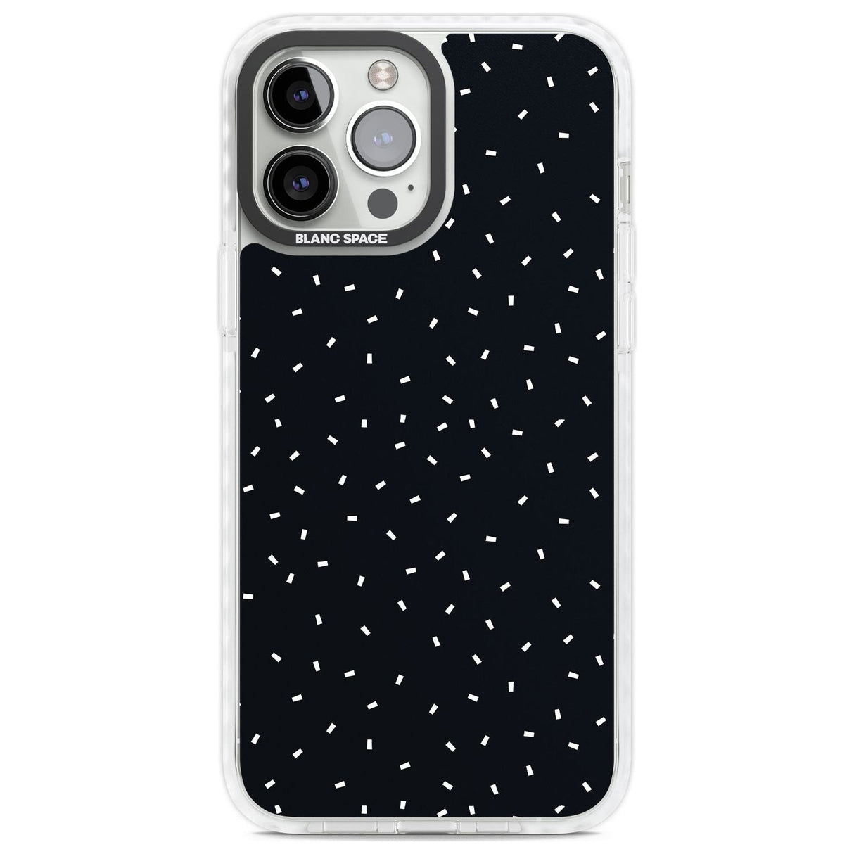 Confetti (Black) Phone Case iPhone 13 Pro Max / Impact Case,iPhone 14 Pro Max / Impact Case Blanc Space