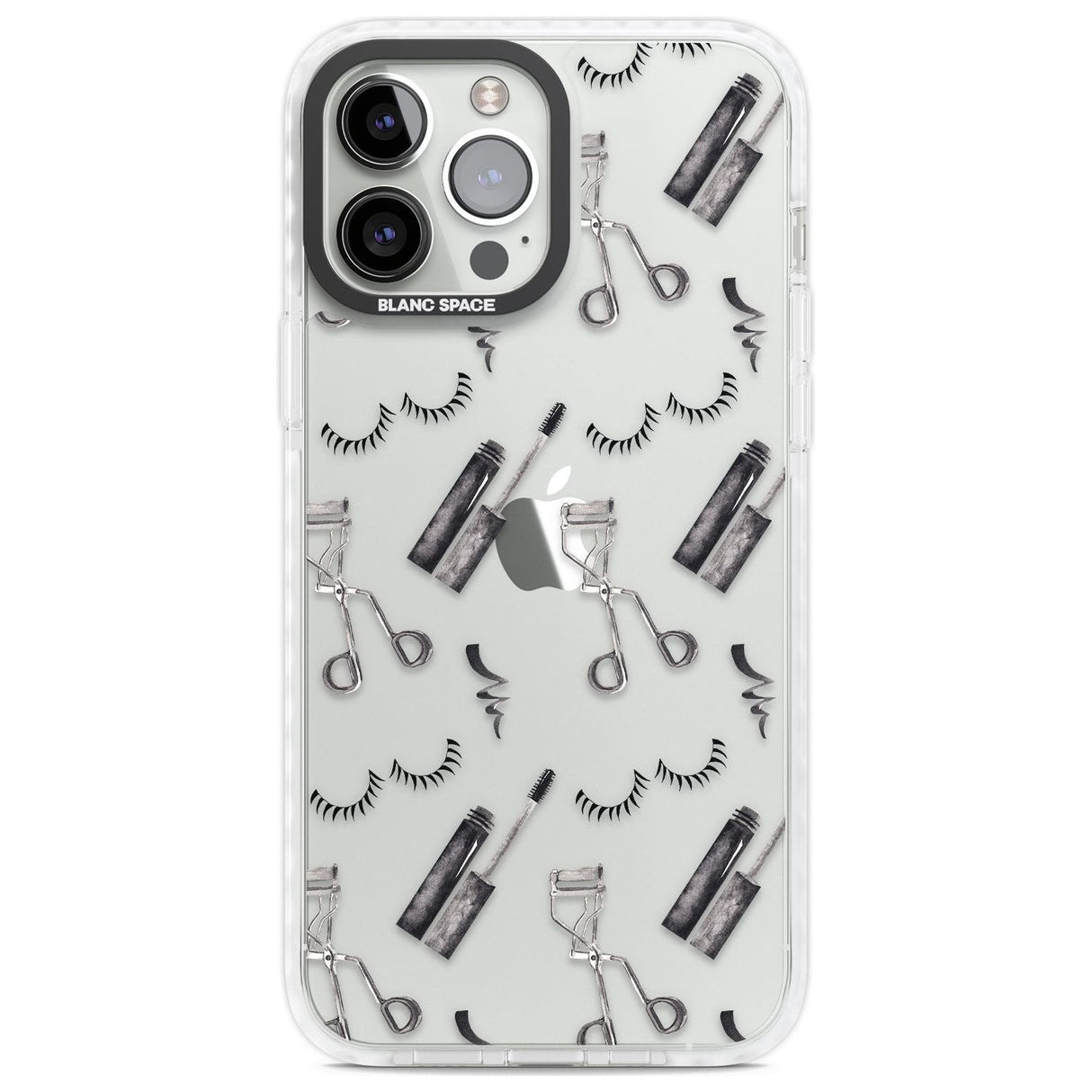 Eyelash Makeup Pattern Phone Case iPhone 13 Pro Max / Impact Case,iPhone 14 Pro Max / Impact Case Blanc Space