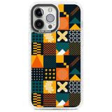 Funky Geometric Patterns: Orange & Dark Green Phone Case iPhone 13 Pro Max / Impact Case,iPhone 14 Pro Max / Impact Case Blanc Space