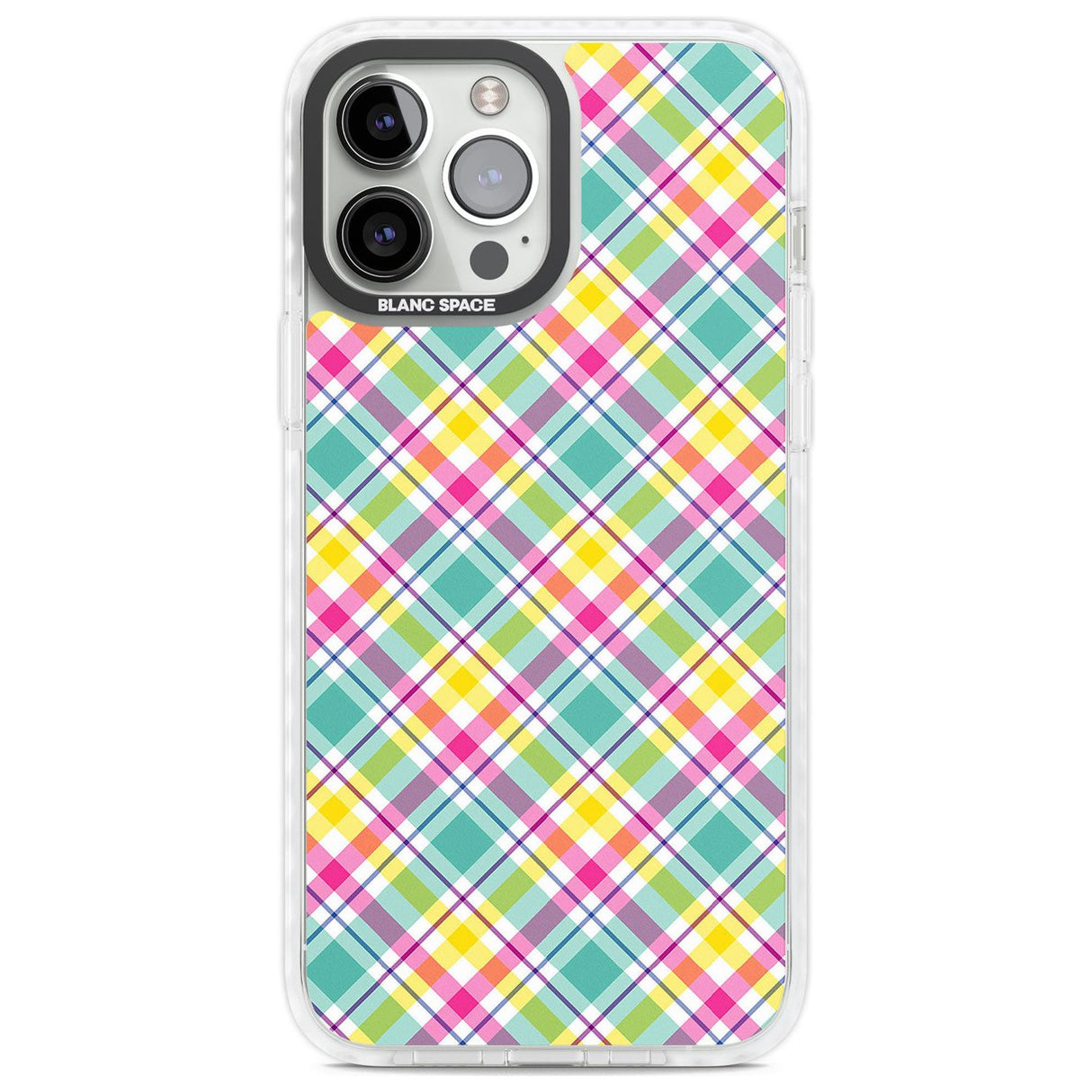 Crosshatch Plaid Phone Case iPhone 13 Pro Max / Impact Case,iPhone 14 Pro Max / Impact Case Blanc Space