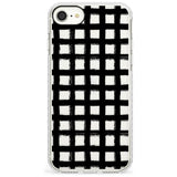 Messy Black Grid - Clear Slim TPU Phone Case for iPhone SE 8 7 Plus