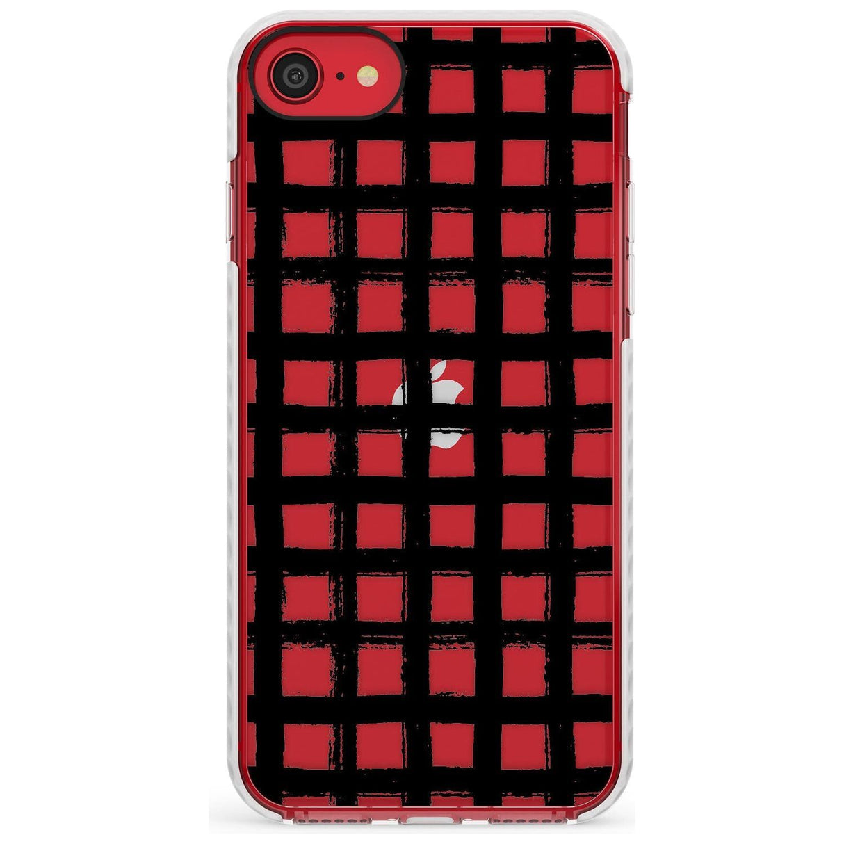 Messy Black Grid - Clear Slim TPU Phone Case for iPhone SE 8 7 Plus