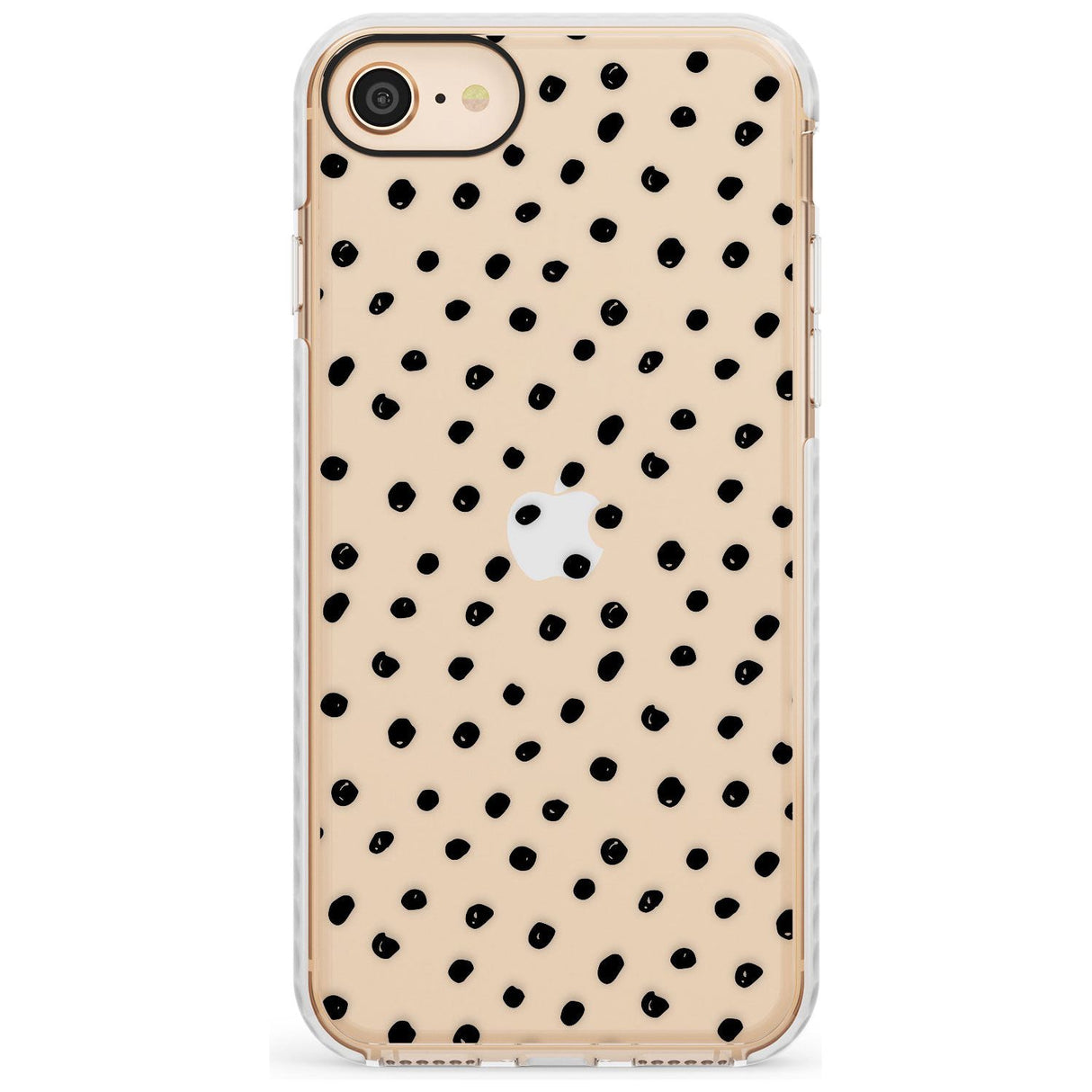 Messy Black Dot Pattern Slim TPU Phone Case for iPhone SE 8 7 Plus