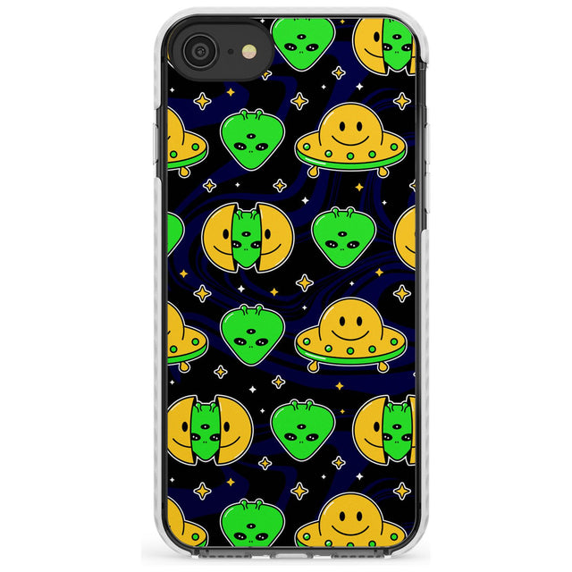 Alien Head Pattern Impact Phone Case for iPhone SE 8 7 Plus