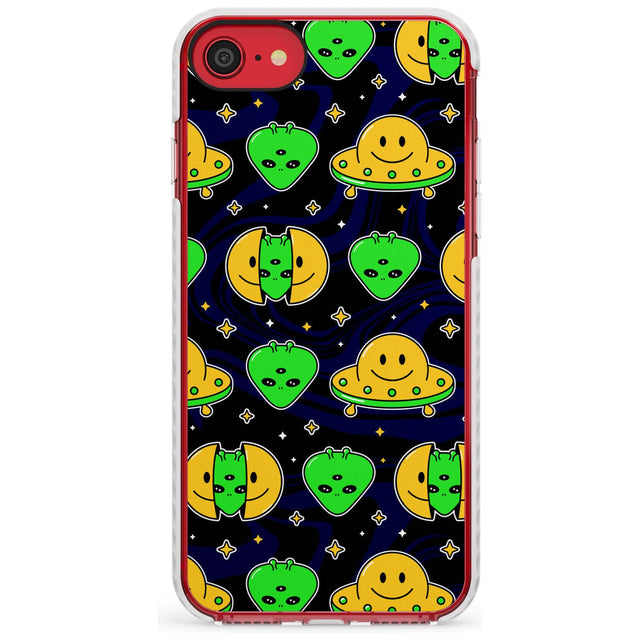 Alien Head Pattern Impact Phone Case for iPhone SE 8 7 Plus