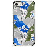 Blue & Grey Daisies Pattern iPhone Case  Black Impact Phone Case - Case Warehouse