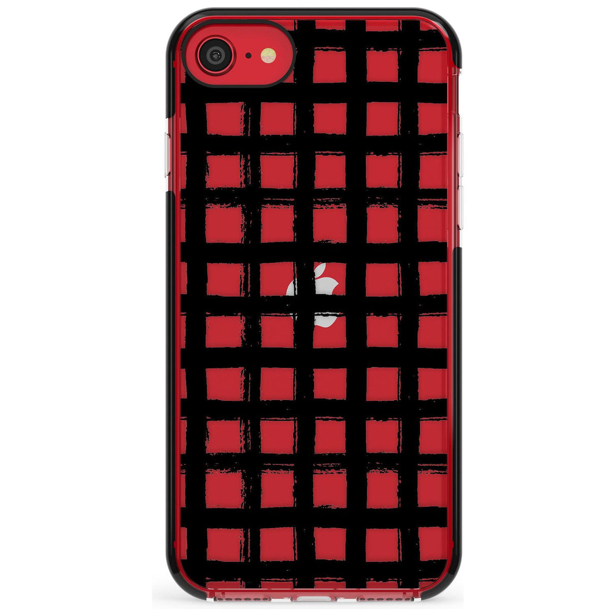 Messy Black Grid - Clear Pink Fade Impact Phone Case for iPhone SE 8 7 Plus