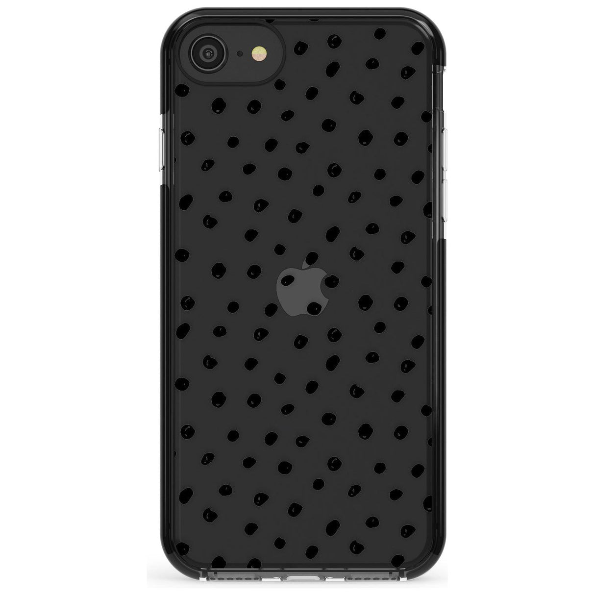 Messy Black Dot Pattern Pink Fade Impact Phone Case for iPhone SE 8 7 Plus