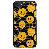 Acid Face Grid Pattern Black Impact Phone Case for iPhone SE 8 7 Plus