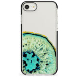 Turquoise & Green Gemstone Crystal Clear Design Black Impact Phone Case for iPhone SE 8 7 Plus