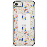 White Monogram Floral iPhone Case  Black Impact Custom Phone Case - Case Warehouse