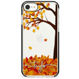 Personalised Autumn Leaves Black Impact Phone Case for iPhone SE 8 7 Plus