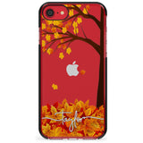 Personalised Autumn Leaves Black Impact Phone Case for iPhone SE 8 7 Plus