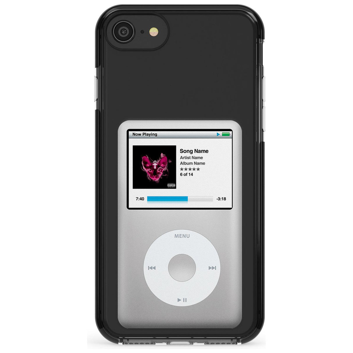 Personalised Classic iPod Black Impact Phone Case for iPhone SE 8 7 Plus