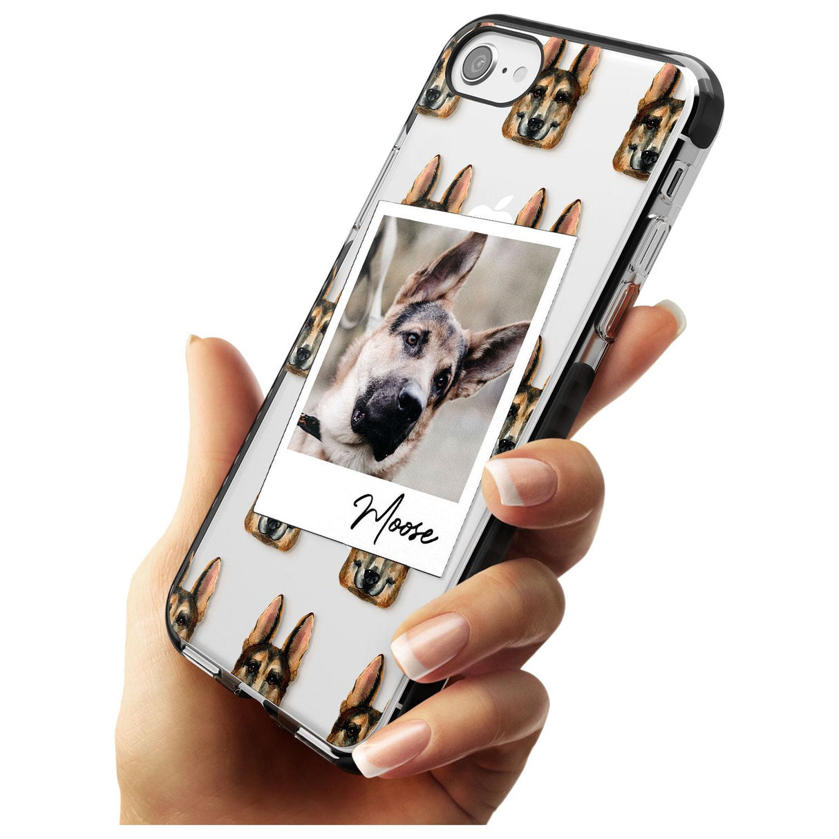 German Shepherd - Custom Dog Photo Pink Fade Impact Phone Case for iPhone SE 8 7 Plus