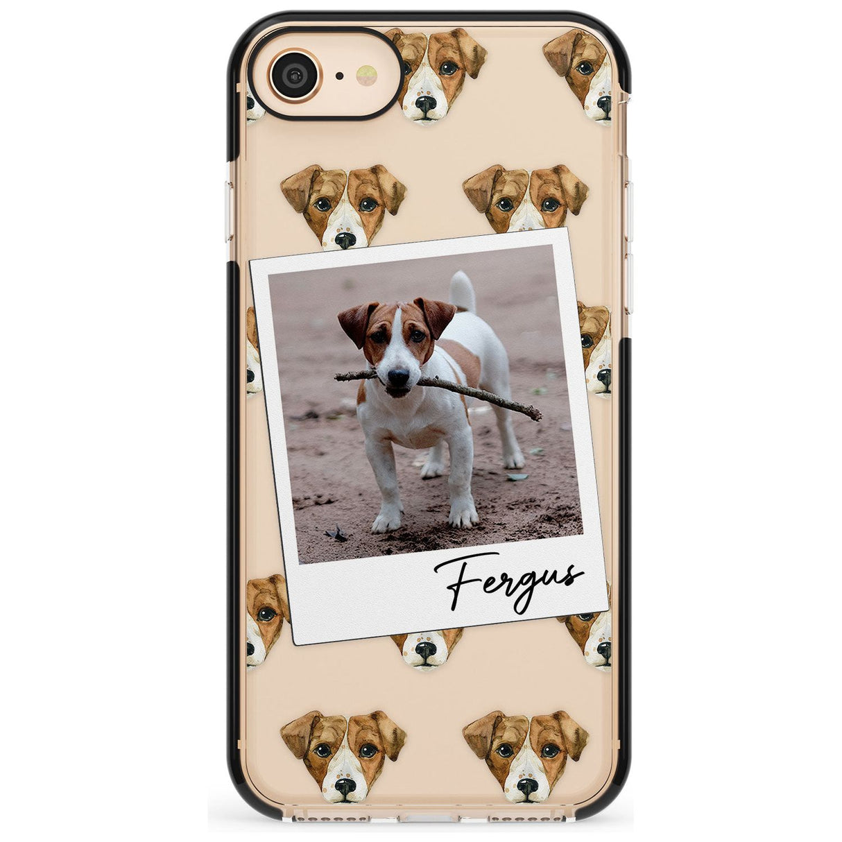 Jack Russell - Custom Dog Photo Pink Fade Impact Phone Case for iPhone SE 8 7 Plus