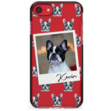 French Bulldog, Black & White - Custom Dog Photo Pink Fade Impact Phone Case for iPhone SE 8 7 Plus