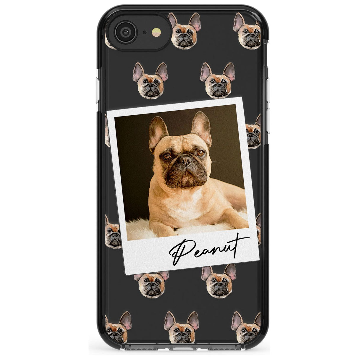 French Bulldog, Tan - Custom Dog Photo Pink Fade Impact Phone Case for iPhone SE 8 7 Plus