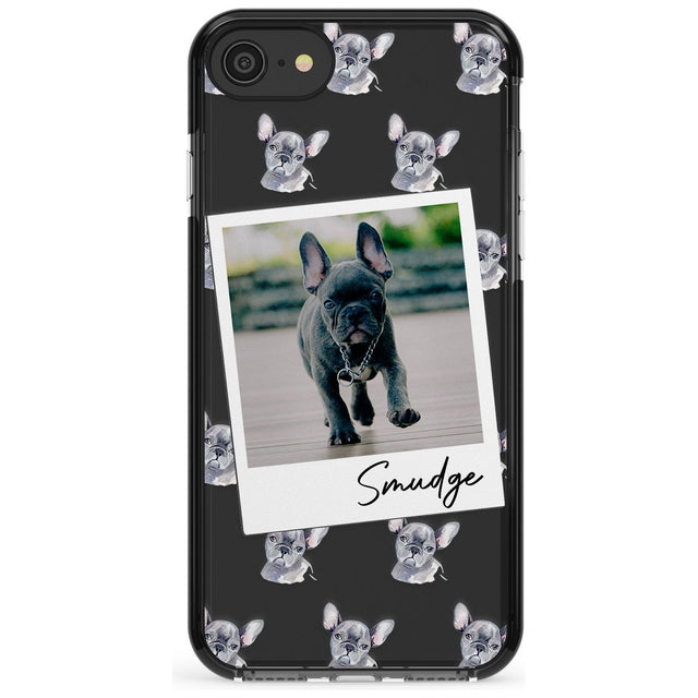 French Bulldog, Grey - Custom Dog Photo Pink Fade Impact Phone Case for iPhone SE 8 7 Plus