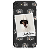 Dachshund, Black- Custom Dog Photo Pink Fade Impact Phone Case for iPhone SE 8 7 Plus