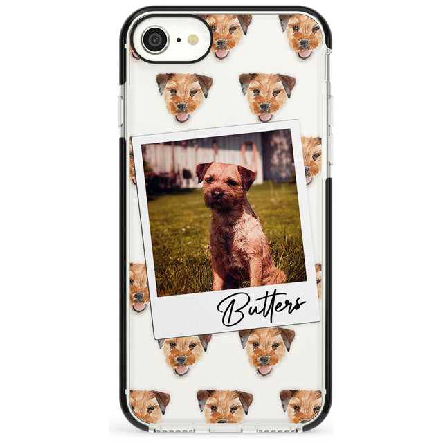 Border Terrier - Custom Dog Photo Pink Fade Impact Phone Case for iPhone SE 8 7 Plus