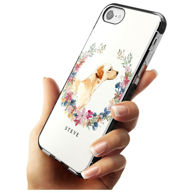 Yellow Labrador - Watercolour Dog Portrait Black Impact Phone Case for iPhone SE 8 7 Plus