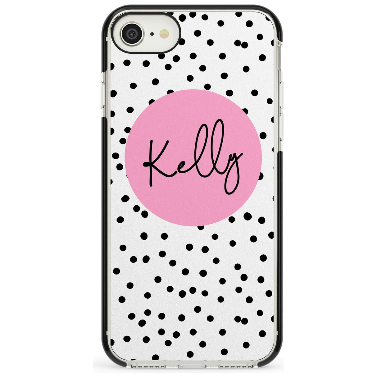 Pink Circle & Dots iPhone Case  Black Impact Custom Phone Case - Case Warehouse