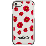 Red Peonies & Cursive iPhone Case  Black Impact Custom Phone Case - Case Warehouse