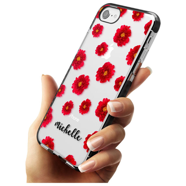 Red Peonies & Cursive iPhone Case   Custom Phone Case - Case Warehouse