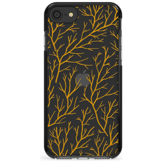 Personalised Bramble Branches Pattern Black Impact Phone Case for iPhone SE 8 7 Plus
