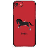 Personalised Black Horse Black Impact Phone Case for iPhone SE 8 7 Plus